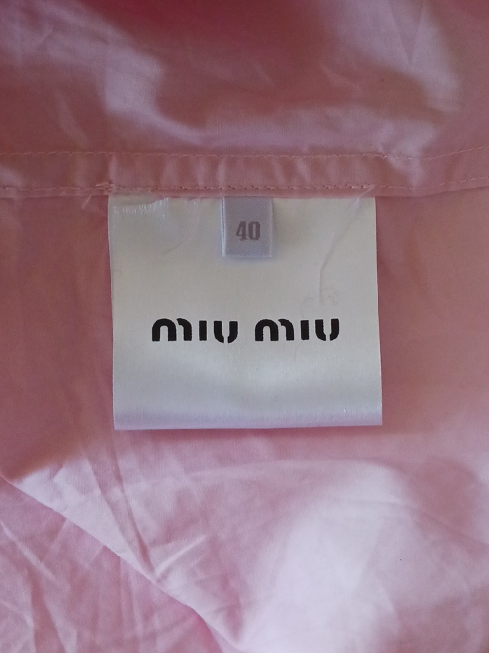 Miu Miu Pink Poplin Button Down Cropped Shirt Size 40 - Picture 13 of 14